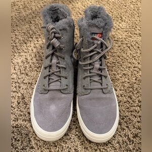 Sperry Wonens Gray Fur-Lined High-Top Sneakers, size 8.5, NWOT